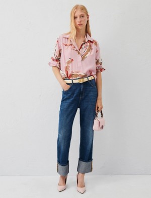 Bluzka Damskie Marella Patterned Różowe | Polska 253179-KYM