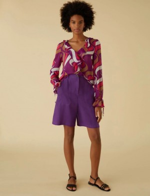 Bluzka Damskie Marella Ruched Kolorowe | Polska 213587-PDI