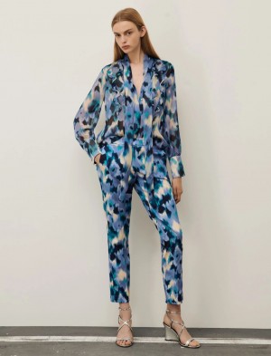 Bluzka Damskie Marella Ruffle Lawenda | Polska 376492-LIN