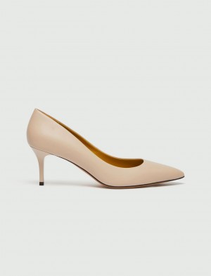Buty Damskie Marella Skórzane Court Beżowe | Polska 092615-WOX