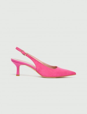 Buty Slingback Damskie Marella Pointed-Metalowym Fuksja | Polska 428973-QFM