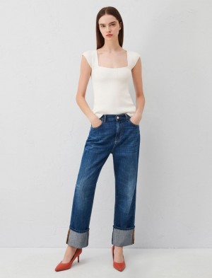 Gorset Damskie Marella Knit Białe | Polska 436271-XLS