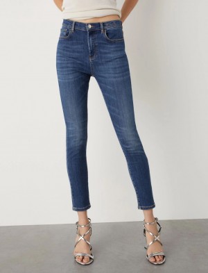 Jeansy Damskie Marella Chudy-Fit Niebieskie | Polska 348029-YEL