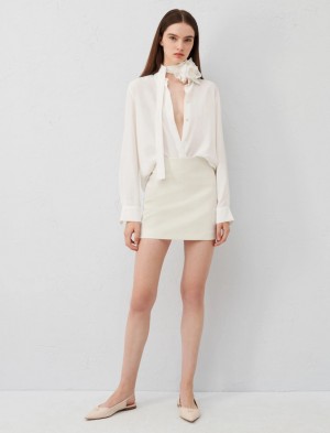 Koszule Damskie Marella Crepe Białe | Polska 247619-CIG