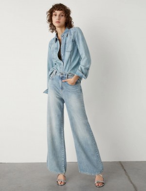 Koszule Damskie Marella Denim Niebieskie | Polska 640915-RCN