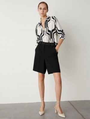 Koszule Damskie Marella Patterned Czarne | Polska 215698-EAH