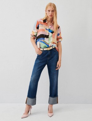 Koszule Damskie Marella Patterned Różowe | Polska 267103-QXS