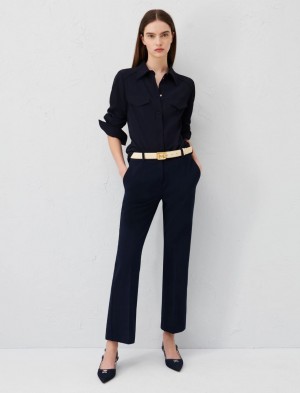 Koszule Damskie Marella Semi-Fitted Granatowe | Polska 702196-OFA