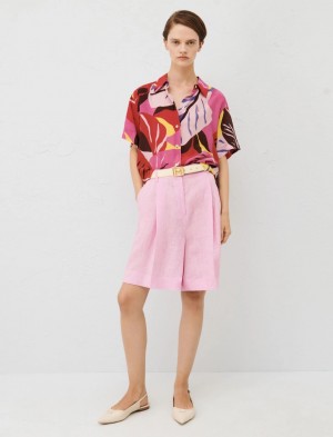Koszule Damskie Marella Silk Fuksja | Polska 947582-IEG