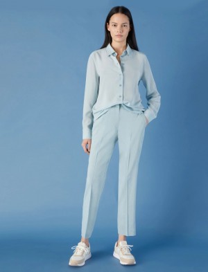 Koszule Damskie Marella Silk Niebieskie Niebieskie | Polska 329604-HYP