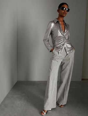 Koszule Damskie Marella Silver Jersey Szare | Polska 857340-NXD