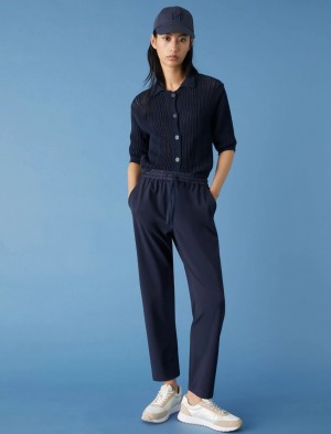 Kurtka Damskie Marella Cropped Niebieskie | Polska 429305-PJD