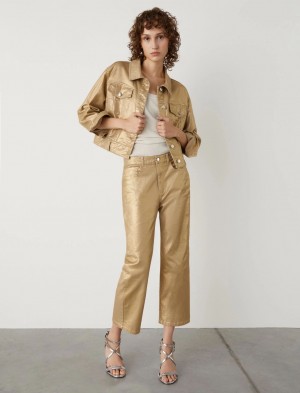 Kurtka Damskie Marella Denim Brązowe | Polska 418953-XRU