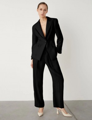 Marynarka Damskie Marella Crepe Czarne | Polska 759802-MAN