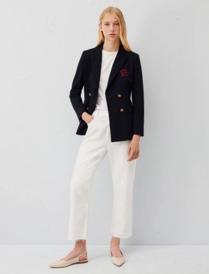 Marynarka Damskie Marella Jersey Granatowe | Polska 581029-GYH