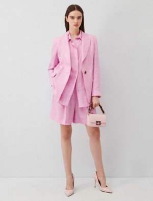 Marynarka Damskie Marella Linen Różowe | Polska 703198-STA