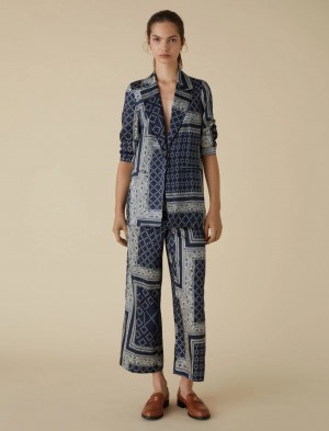 Marynarka Damskie Marella Twill Niebieskie | Polska 943512-APX