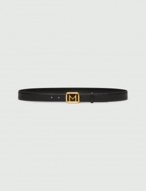 Pasek Damskie Marella Logo Czarne | Polska 681209-DQH