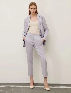 Spodnie Chinosy Damskie Marella Chinos Lawenda | Polska 791054-NIY