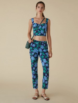 Spodnie Chinosy Damskie Marella Chinos Niebieskie | Polska 710586-MBY