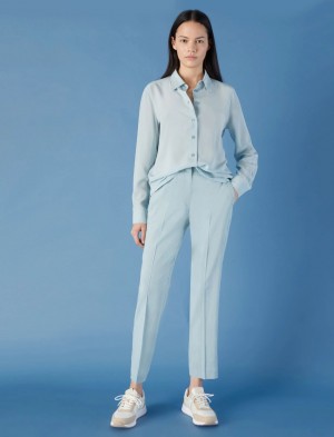 Spodnie Chinosy Damskie Marella Chinos Niebieskie Niebieskie | Polska 025786-KYT