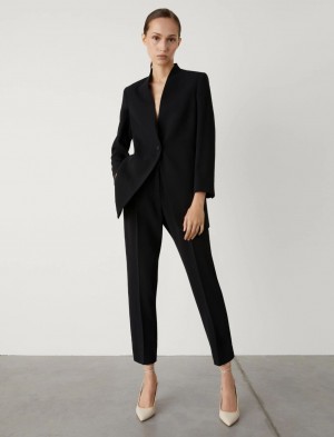Spodnie Damskie Marella Crepe Czarne | Polska 258397-KXF