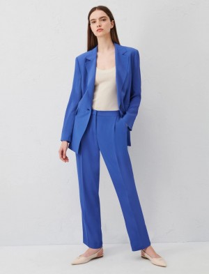 Spodnie Damskie Marella Crepe Niebieskie | Polska 530689-XCU