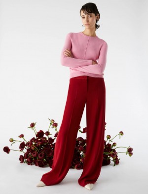Spodnie Damskie Marella Prosty-Leg Czerwone | Polska 483172-XGZ