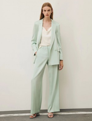 Spodnie Damskie Marella Satin Turkusowe | Polska 890271-ENJ