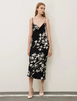 Sukienka Damskie Marella Camisole Czarne | Polska 071368-FEB