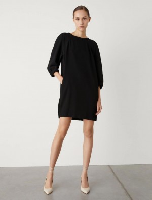 Sukienka Damskie Marella Crepe Czarne | Polska 523478-UOS