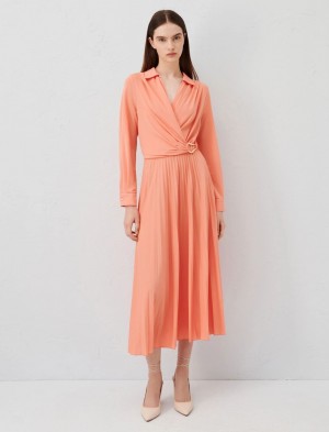 Sukienka Damskie Marella Crepe Koralowe | Polska 723561-EQF
