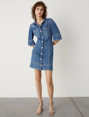 Sukienka Damskie Marella Denim Niebieskie | Polska 814375-WBK