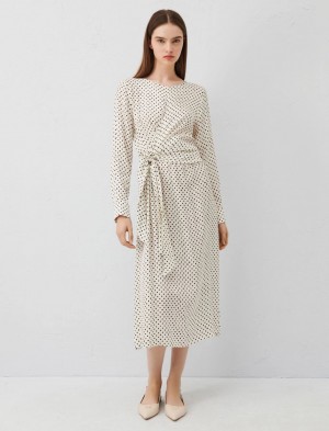 Sukienka Damskie Marella Patterned Białe | Polska 985347-DZS