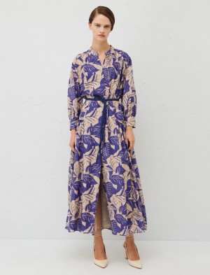 Sukienka Damskie Marella Patterned Fioletowe | Polska 532469-IUW