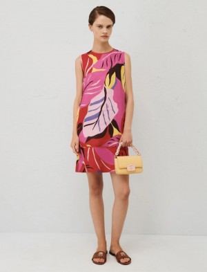 Sukienka Damskie Marella Patterned Fuksja | Polska 983401-UXL