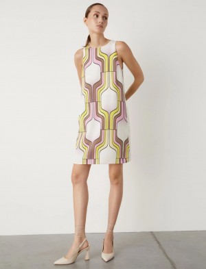 Sukienka Damskie Marella Patterned Różowe | Polska 540327-RES