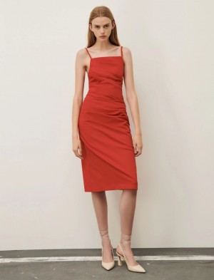 Sukienka Damskie Marella Slim-Fit Czerwone | Polska 971452-YZM