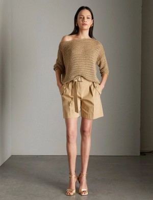 Sweter Damskie Marella Boxy Złote | Polska 918376-WFS