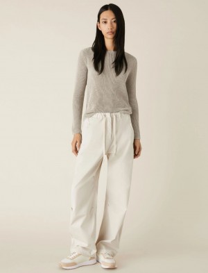 Sweter Damskie Marella Lurex Białe | Polska 439167-FCP