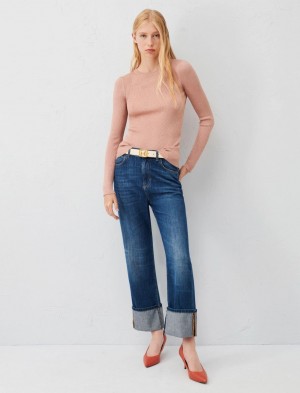 Sweter Damskie Marella Lurex Koralowe | Polska 602971-QGR