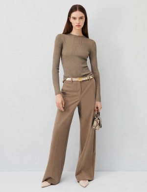 Sweter Damskie Marella Lurex Oliwkowe | Polska 817265-KAT