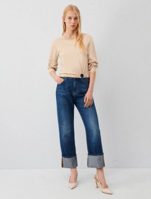 Sweter Damskie Marella Piercing Beżowe | Polska 810257-TSN