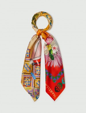 Szalik Damskie Marella Silk Pomarańczowe | Polska 564280-TZL