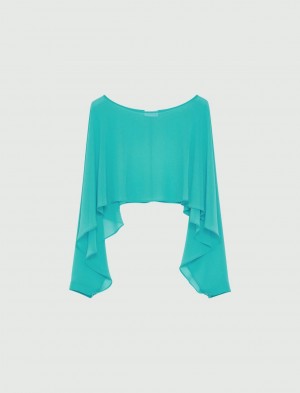 Top Damskie Marella Georgette Shrug Niebieskie | Polska 457693-HKV