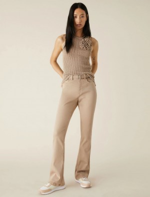 Top Damskie Marella Openwork-Knit Beżowe | Polska 407658-AUY