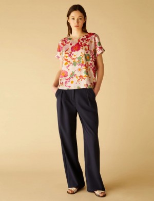 Top Damskie Marella Patterned Kremowe | Polska 031297-ZOW