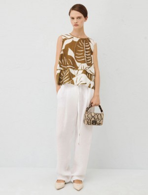 Top Damskie Marella Patterned Oliwkowe | Polska 806532-HAO