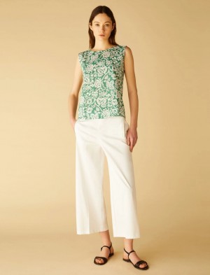 Top Damskie Marella Poplin Zielone | Polska 632154-EXL