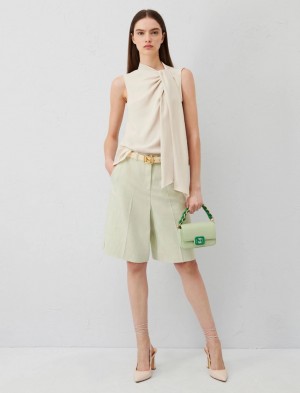 Top Damskie Marella Pussy-Bow Kremowe | Polska 950172-PCI